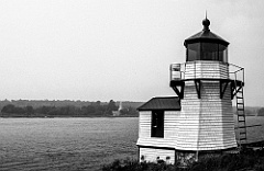 Squirrel Point Lighthouse on Kennebec River -Gritty Look BW